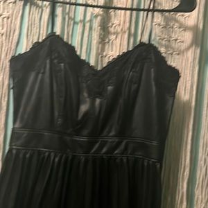 Black leather Express dress
